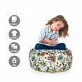 thumbnail image 2 of Floral Storage Toy Bag Chair, Hand Drawn Composition with Fresh Colorful Foliage Leaves Spring Season Illustration, Stuffed Animal Organizer Washable Bag, Small Size, Multicolor, by Ambesonne, 2 of 3