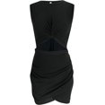 thumbnail image 2 of LAICAIW Robe Portefeuille Torsadée pour Femmes Robe Aguichant à Encolure Ajourée Sans Manches Mini Taille Fine Boîte de Nuit Fête, 2 of 4