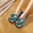 thumbnail image 5 of Slippers for Women, Hawaiian Style Green Leaves Womens Slippers Fuzzy Winter House Shoes, Soft Anti-Skid Slippers Indoor and Outdoor, 5 of 5