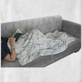 thumbnail image 6 of Botanical Soft Flannel Fleece Blanket, Hand-drawn Sketched Botanical Theme Tropical Leaves Twiggy Branched Foliage, Cozy Plush for Indoor and Outdoor Use, 60" x 80", Black and White, by Ambesonne, 6 of 6