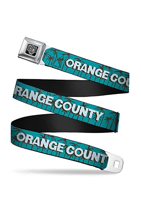 BD Wings Logo Brushed CLOSE-UP Black Silver Seatbelt Belt - ORANGE COUNTY Seatbelt Belt Standard