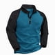 thumbnail image 1 of Ceisia Men's Regular-Fit Stand-Collar Half-Zip Color-Blocked Fleece Pullover Gift, 1 of 8