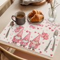 thumbnail image 3 of Galentine's Day Placemats Set of 4 Farmhouse Gnomes Love Balloon Tree Place Mats Indoor Wipeable Table Mats Washable Cloth Dining Table Placemats for Kitchen Holiday Party Home Decor 13x19 Inch, 3 of 9