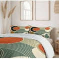 thumbnail image 5 of Ambesonne Monstera Duvet Cover Set, Abstract Boho Mid Century, Queen, Burnt Orange Pale Khaki, 5 of 6