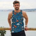 thumbnail image 6 of Fotbe Cartoon Space1 Pattern Men's Quick Dry Workout Tank Top Gym Muscle Tee Fitness Bodybuilding Sleeveless T Shirt Breathable Workout Shirt-Medium, 6 of 9