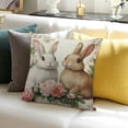 thumbnail image 3 of Pratyus Rabbits Flowers Home Decor Throw Pillows Cover for Home Sofa Couch - Set of 1 Pillow Covers, No Insert or Filler 18x18in, 3 of 5