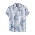 thumbnail image 2 of Summer Hawaiian Shirts for Men Vintage,Men's Short Sleeve Button Down Vintage Bowling Shirts,Hawaiian Casual Printed Beach Shirt Summer Regular Fit Top,Mens Floral Beach Shirts Wrinkle Free, 2 of 9