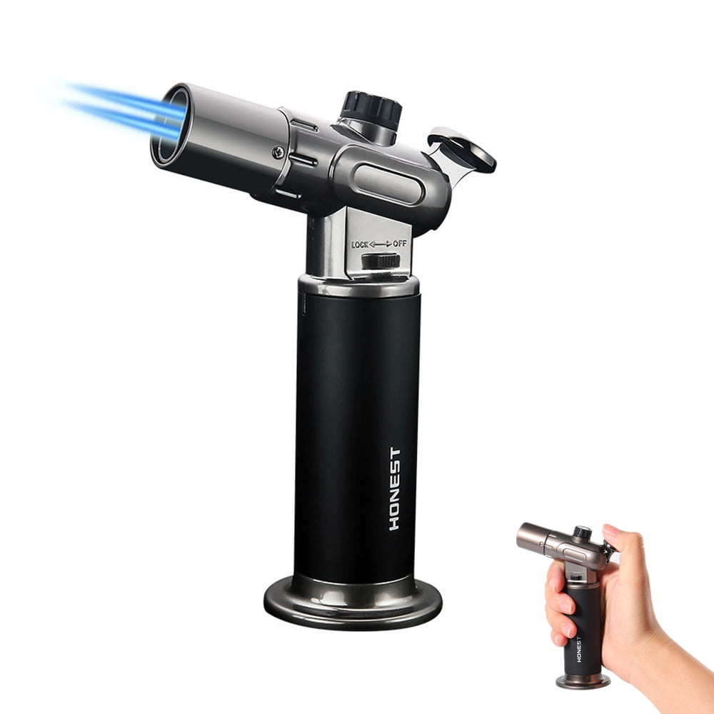 Vinmall Butane Torch, Refillable Culinary Blow Torch with Double Fire