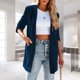 thumbnail image 3 of Chaqueta de terciopelo casual para mujer Abrigo elegante de salón de moda informal Ygjytge Azul marino T XXL para Mujer, 3 of 5