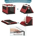 thumbnail image 3 of Petsfit 36 Inch Dog Crate, Adjustable Fabric Cover by Spiral Iron Pipe, Chew Proof 3 Door Design, Soft Collapsible Dog Kennel,Red, 3 of 9
