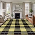 thumbnail image 3 of 5x8 Washable Area Rug, Yellow Black Non-Slip Large Rectangle Rug for Living Room Dining Room, Buffalo Lattice Indoor Floor Mat for Home Decor, 3 of 9