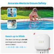 Pool Alarm, Briidea Solar Wave Pool Alarm, Summer Pool Safety, Indoor/Outdoor Dual Alert, Adjustable Sensitivity
