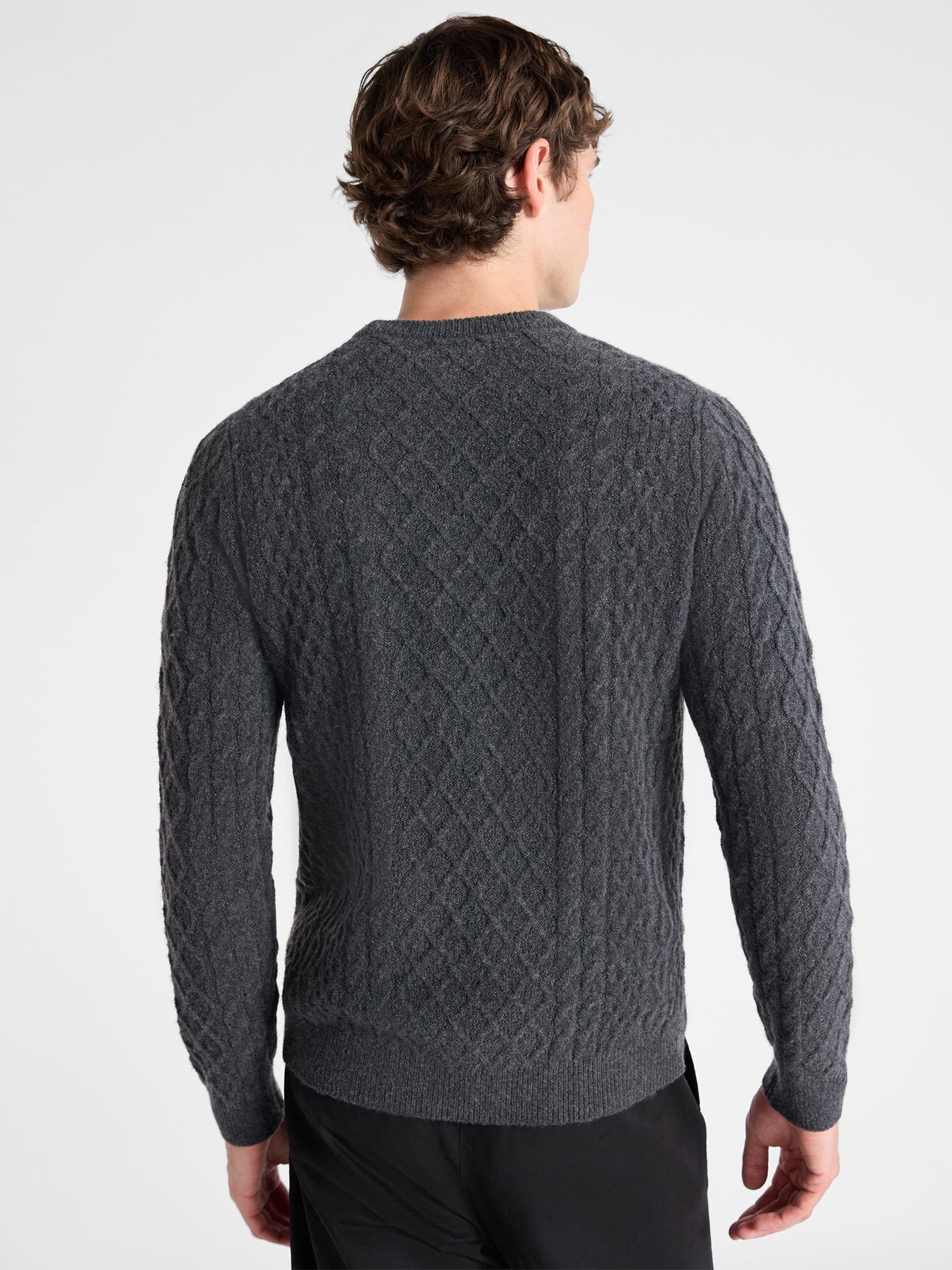 Free Assembly Mixed Cable Knit Pullover Sweater, Sizes XS-3XL
