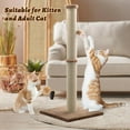 thumbnail image 3 of 36'' Tall Cat Scratching Post, Large Sisal Scratch Post for Indoor Cats, Sturdy Cat Scratcher Tower, Vertical Cat Scratch Pole, Modern Cat Furniture for Kittens & Adult Cats (Brown), 3 of 10