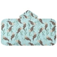 thumbnail image 5 of Yayeee Kids Hooded Towel with Hand Pockets Beach Soft Absorbent Bath Wrap 50 x 23.5 inch, Swimming Otters Pattern, 5 of 5
