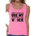 thumbnail image 1 of Women's Don't Make Me Use My Volleyball Mom Voice Graphic Tank Tops Black Sport Moms, 1 of 4