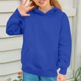 thumbnail image 4 of Cowsor Cute Hoodie for Teen Girls Trendy Solid Color Preppy Hooded Sweatshirts Kids Pullover Long Sleeve School Outfits, 4 of 7