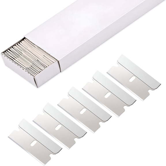 FACEGA 100pcs Razor Blades Single Edge Stainless Steel Razor Blades for Standard Scraper Tool,Safety Straight Edge Razor Blades,Paint Scraper Razor Blade