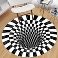 thumbnail image 4 of Advancent Optical Illusion Rug 3D Optical Illusions Bedside Rug Rug Area Kits de decoración para fiestas Blanco negro 80cm, 4 of 6