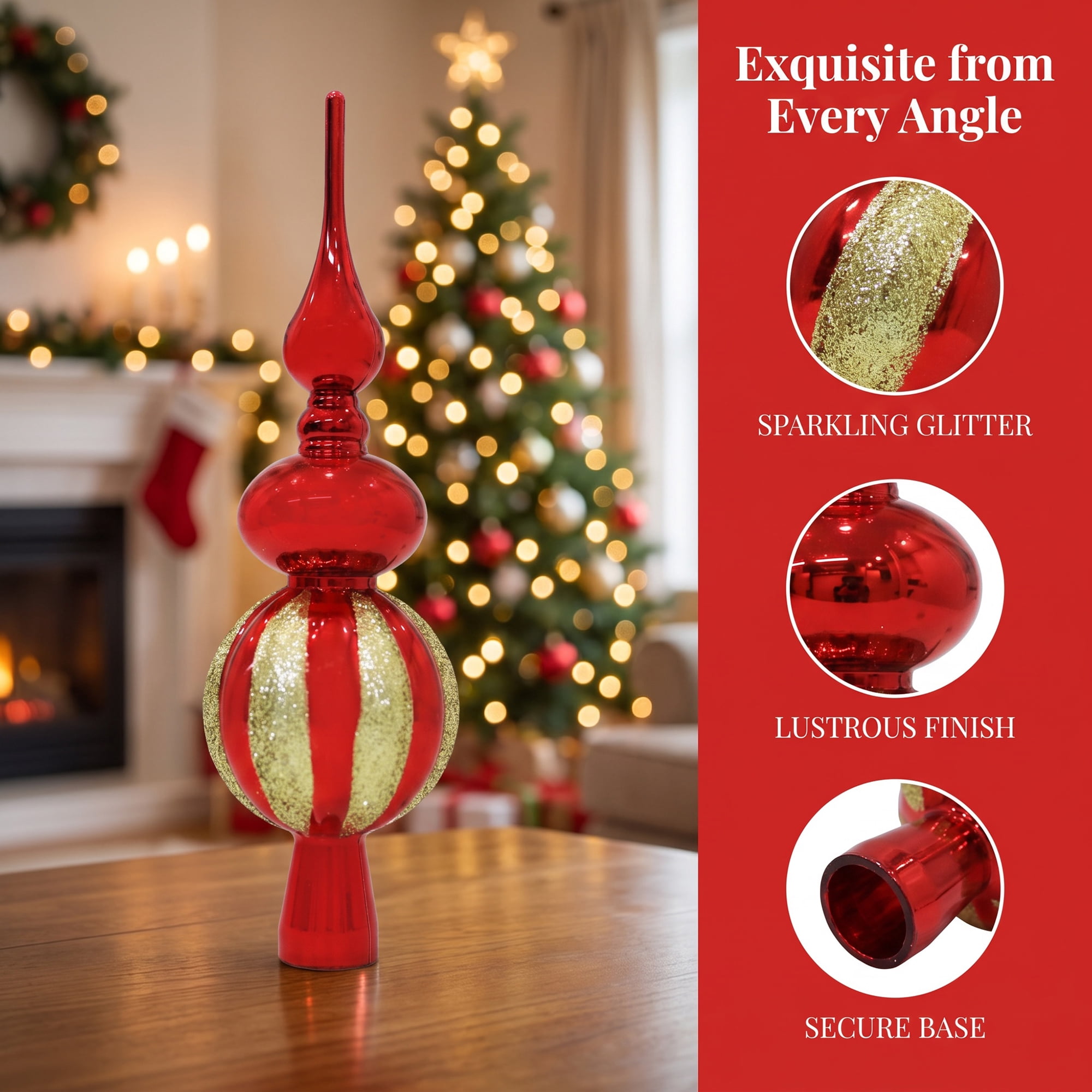 Unique Bargains Gourd-inspired Design Deep Canopy Mount Accent Red 2.6" x 2.6" x 9.1"