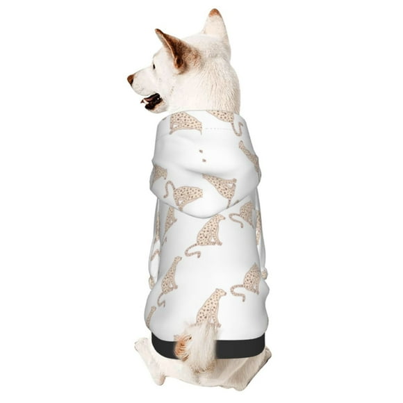 Balery Leopard Print Sudadera con Capucha para Perros Pequeños – Ropa para Mascotas, Disfraz para Perros y Gatos, Ideal para Fiestas y Cosplay-Large