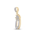 thumbnail image 2 of 10kt Yellow Gold Mens Baguette Diamond Number 0 Crown Charm Pendant 3/4 Cttw, 2 of 2