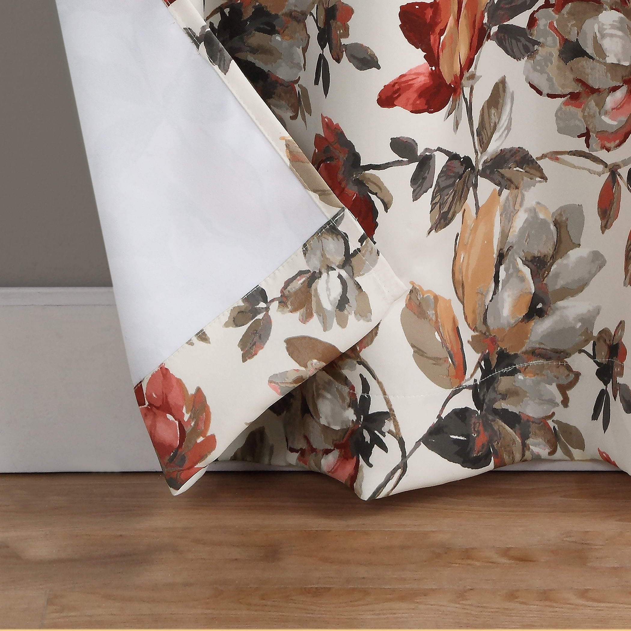 Sun Zero Irma Vintage Floral Blackout Grommet Curtain Panel, 40"X84", Stone
