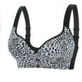 thumbnail image 2 of IFNND Push Up Bra for Women Women Leopard-Print Front Buckles Underwear No Steel Close Bra No Underwire Full Coverage Everyday Bras, 2 of 4