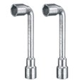 thumbnail image 1 of Uxcell 2pcs L Shaped Angled Hex Socket Wrench 21mm 45# Steel Double Ended Metric 6 Point Tubular Socket Spanner for General Repairing, 1 of 6