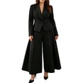 thumbnail image 2 of Ynynloco Women Suits 2 Piece Set Business Casual Dressy Oversized Blazer Jacket and High Waist Wide Leg Dress Pantsuits Formal Work Outfits, 2 of 6
