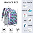 thumbnail image 6 of Mermaid Scales Pattern Backpack for School,Cute School Bag,Schoolbag with Adjustable Shoulder Straps & Padded Back,15"x11.42"x5.5", 6 of 6