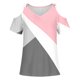 thumbnail image 2 of Camisas de Manga Corta para las Mujeres Blusa de Cuello Redondo de Impresión Casual, Top de Algodón de Imitación Ligero para el Hogar, el Uso Diario Y las Cuatro Estaciones, 2 of 4