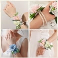 thumbnail image 3 of Banda de Pulsera con Ramillete 8 Piezas de Pulseras con Ramillete de Muñeca, Pulseras Elásticas para Fiesta de Boda, Fiesta de Graduación, Ramillete de Muñeca DIY, Perla, 3 of 5