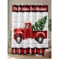 thumbnail image 4 of I'll Be Home for Christmas Shower Curtain Set ，Waterproof Fabric Shower Curtains Red Car Xmas Tree White Wood Plaid Shower Curtains for Bathroom,Bathroom Decor 36"x78", 4 of 6