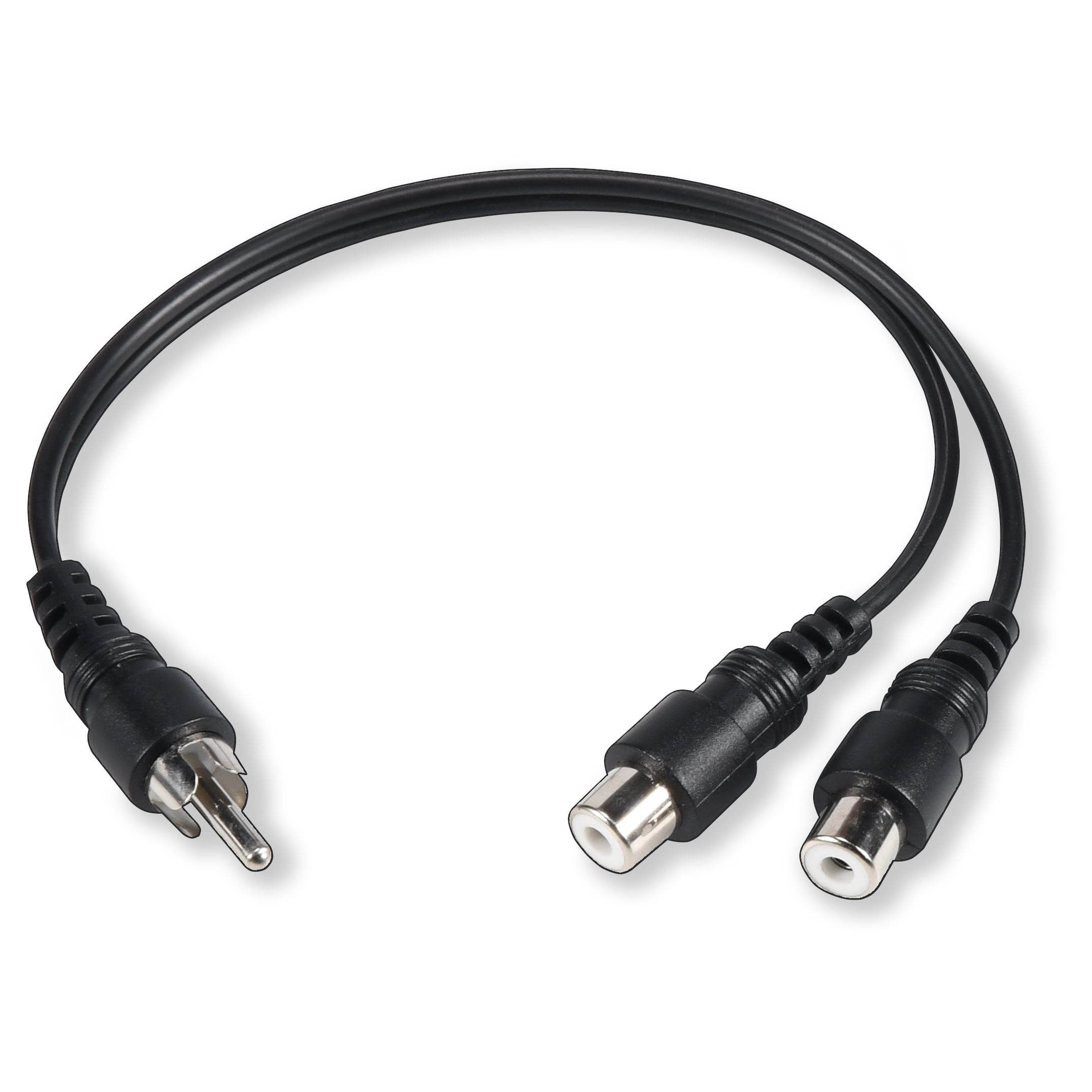 onn. Audio RCA Y Adapter, 1 Plug to 2 Ports, 6 Inch