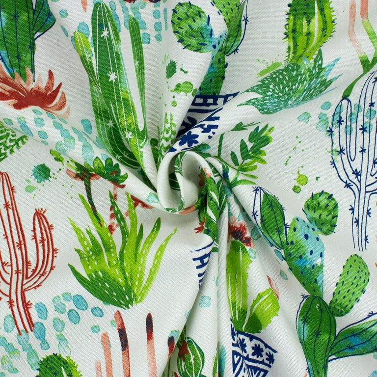 Better Homes & Gardens 100% Cotton Cactus Splash Teal, 2 Yard Precut Fabric  - Walmart.com