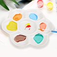 thumbnail image 4 of XD-4 Pieces Ceramic Paint Palette Artist 7 Well Flower Palettes Painting Oil Watercolor Mixing Trays*1, 4 of 5