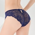 thumbnail image 4 of Bigersell Womens Boxers Briefs Underwear Clearance Womens Bikini Underwear Seamless Panty Style P-1911 Polyester Cheeky Panties Lace Thongs Ladies Briefs High Waist Women's Bikini Panties Blue L, 4 of 8