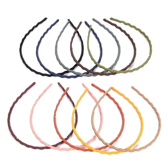 DESIGNICE 10Pcs Headbands for Women Wave-Shape Matte Simple Headband Candy Color Hair Accessories for Women Sweet Style Hair Bands for Women's Hair 2x8in,Multicolor