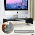thumbnail image 3 of Solid Wood Monitor Stand Riser, Monitor Riser with 2 Adjustable Height, 15.8 inch Computer Riser for Computer, iMac, PC, Printer, Computer Monitor Stand for Home & Office, Black, 3 of 13
