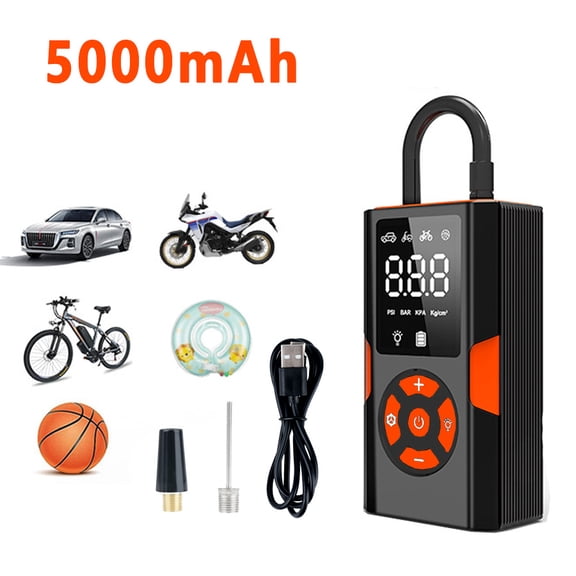 Car tire inflation pump, 12V DC car tire pump with digital pressure gauge 150PSI
