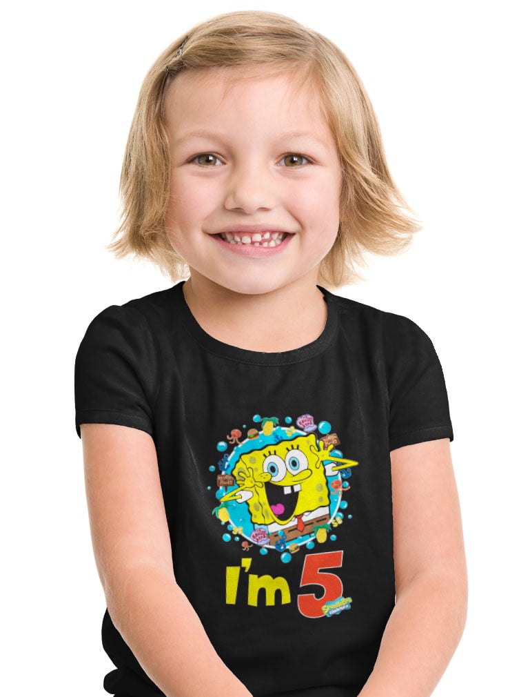5th Birthday Im 5 Toddler/Kids Long Sleeve T-Shirt Official Spongebob
