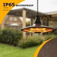 thumbnail image 3 of Surjuny Electric Hanging Ceiling Heater 1500W Outdoor/Indoor with Remote Ctrl IP65 Waterproof Black, 3 of 7