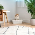 thumbnail image 2 of IRIS Large Open Top Cat Litter Tray, Sturdy Comfortable Open Air Senior Cat Kitty Rabbit Bunny Litter Pan Indoor, Pearl, 2 of 10