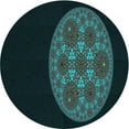 thumbnail image 1 of Ahgly Company Indoor Round Patterned Night Black Area Rugs, 4' Round, 1 of 6