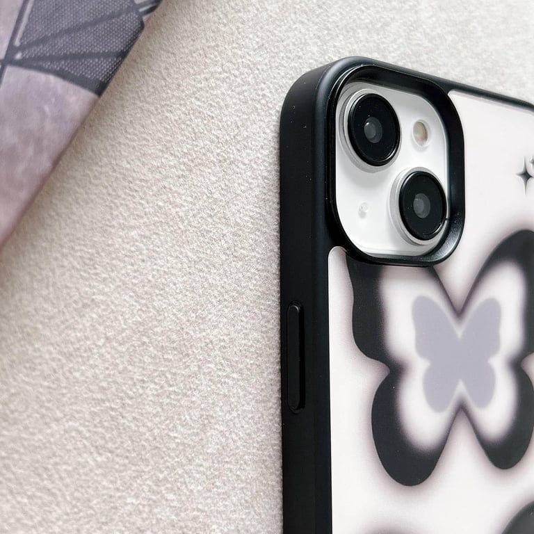 Retro Y2K Black Butterfly Phone Case Compatible with iPhone 12/12