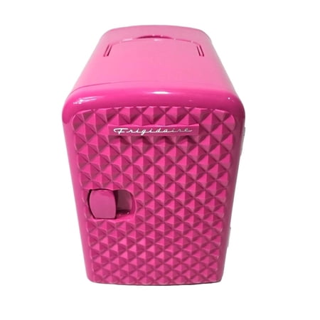 Frigidaire 9 Can Mini Retro Diamond Door Beverage Fridge, Pink