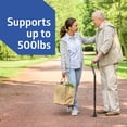 thumbnail image 3 of Medline Bariatric Offset Walking Cane for Seniors & Adults, Adjustable Height 29" - 38", 500 lb Capacity, Injury & Post-Surgery Mobility Aid, Black, 3 of 7
