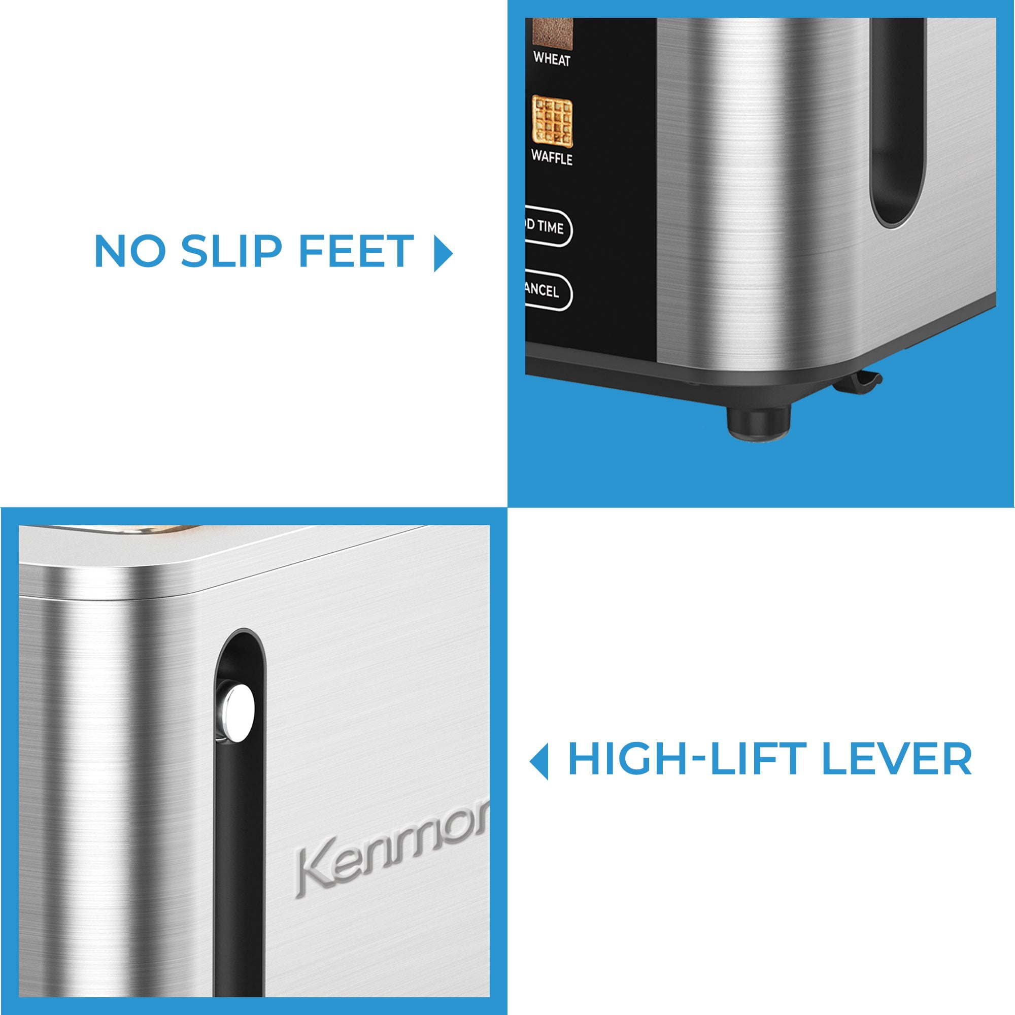 Kenmore 2-Slice Digital Toaster with Touch Controls, Stainless Steel