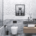 thumbnail image 4 of Funny Highland cattle Animal Framed Wall Art Toilet Room Decor Black Cute Bathroom Prints Rustic Canvas Painting Farmhouse Guest Artwork 8x10in(Framed), 4 of 6